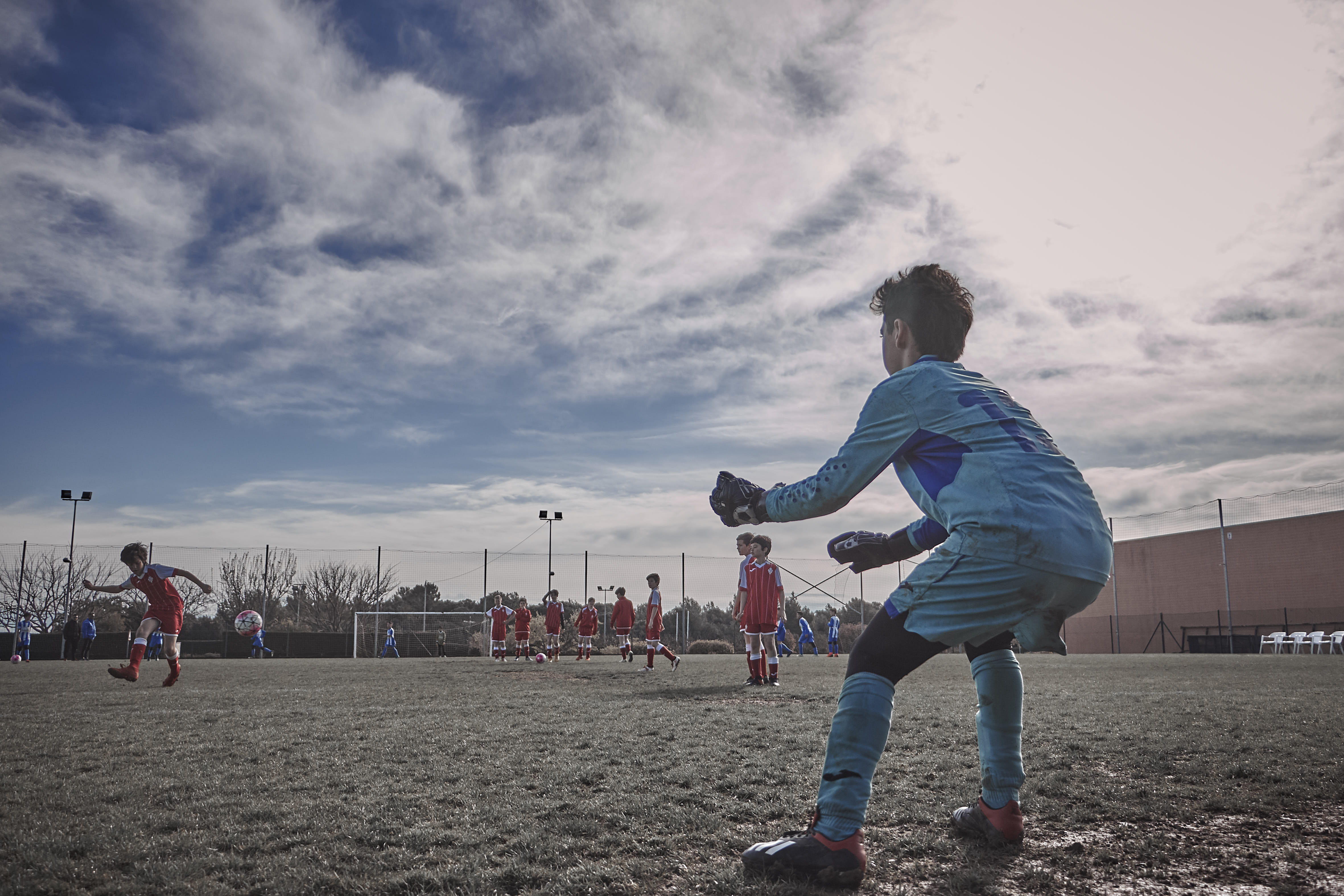 Jugador del CF Navata en un partido